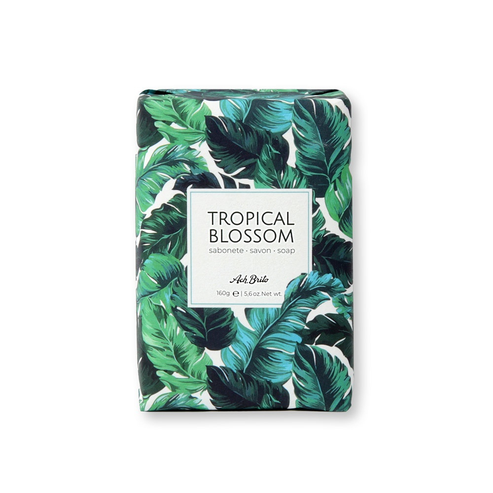 Savon publicitaire à l'huile d'olive 160g TROPICAL BLOSSOM Vert fonce